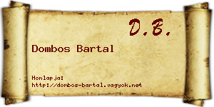 Dombos Bartal névjegykártya